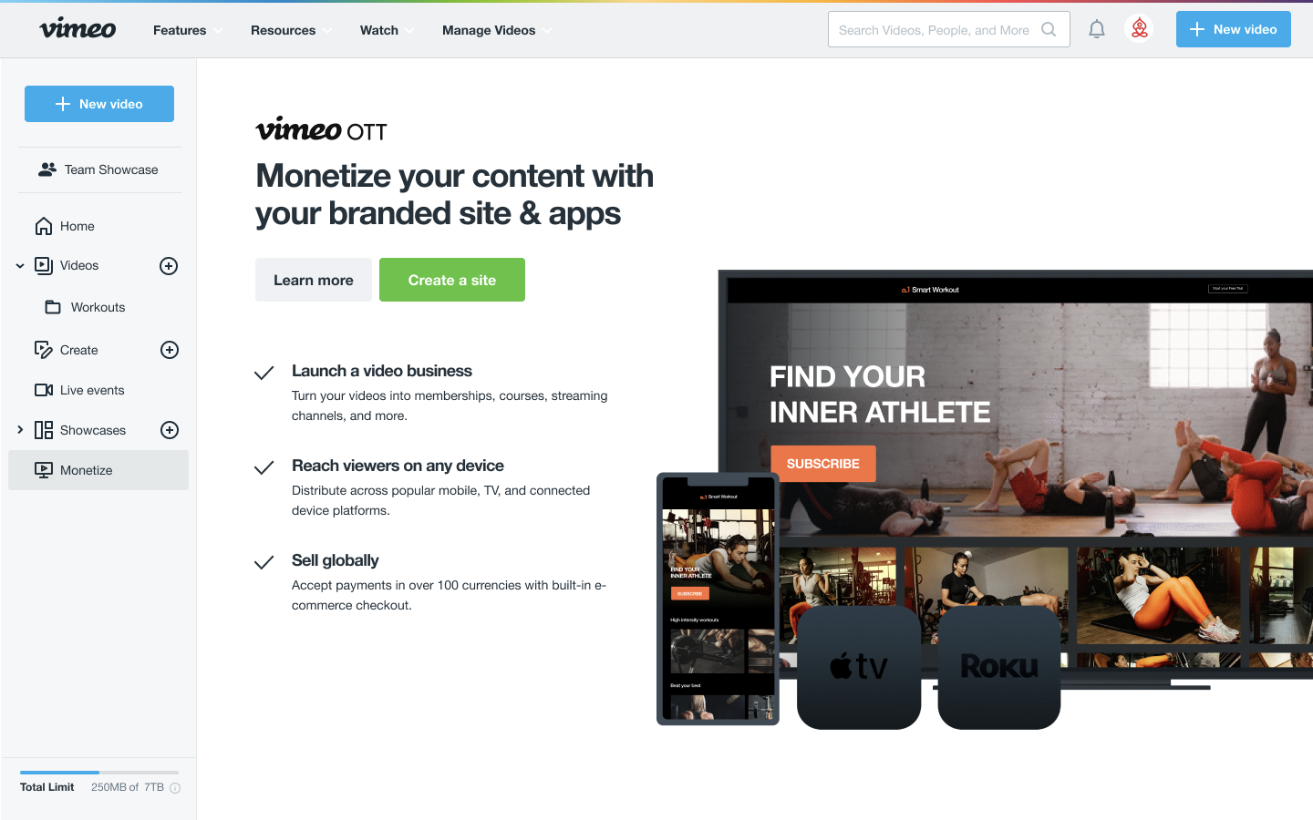 How to create a Vimeo OTT account from my Vimeo account