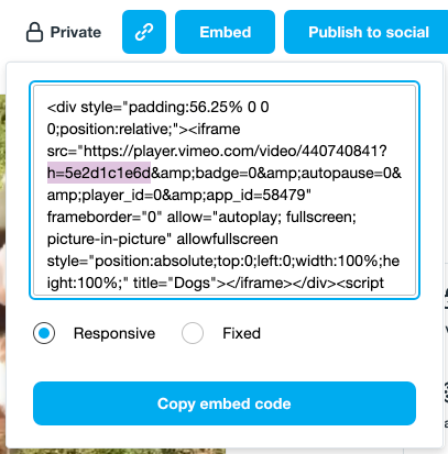 An example of an embed code for a video.