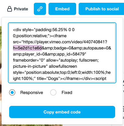 Embed your Vimeo videos and loop them