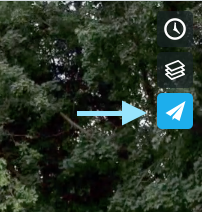 Partial view of the video player. The share icon, shaped like a paper plane, is located in the upper-right corner of the video