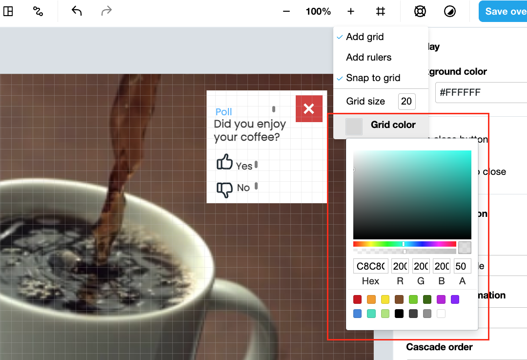 How to position, align, and layer elements of interactive overlays