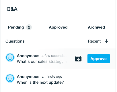 image of the archive folder icon and button that says approve