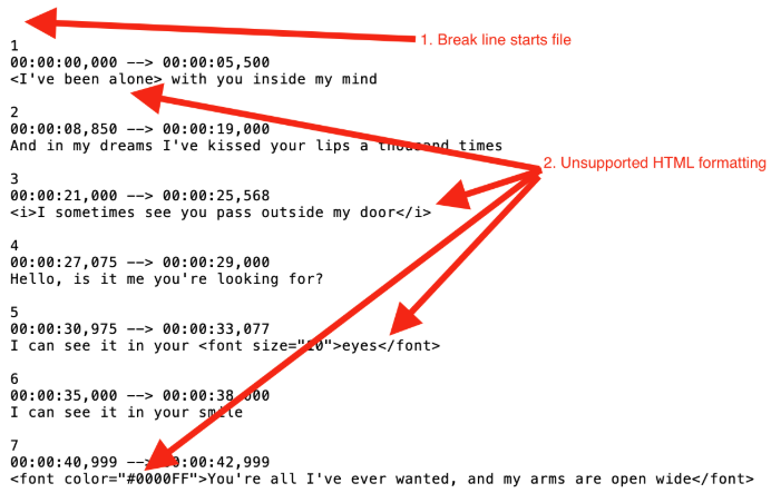 Troubleshooting Caption and subtitle issues Vimeo Help Center