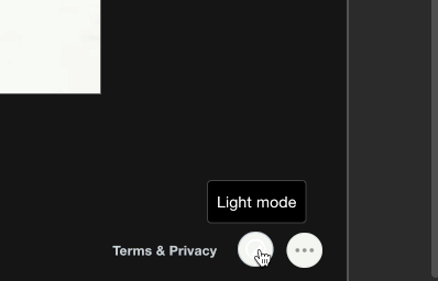 An animated GIF showing the icon to switch between dark mode and light mode.