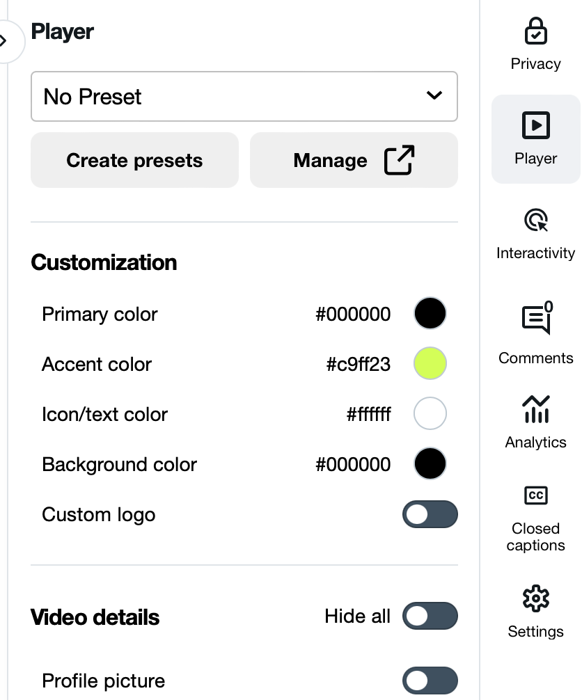 How do I select a color palette for my video in the Create editor? – Vimeo  Help Center