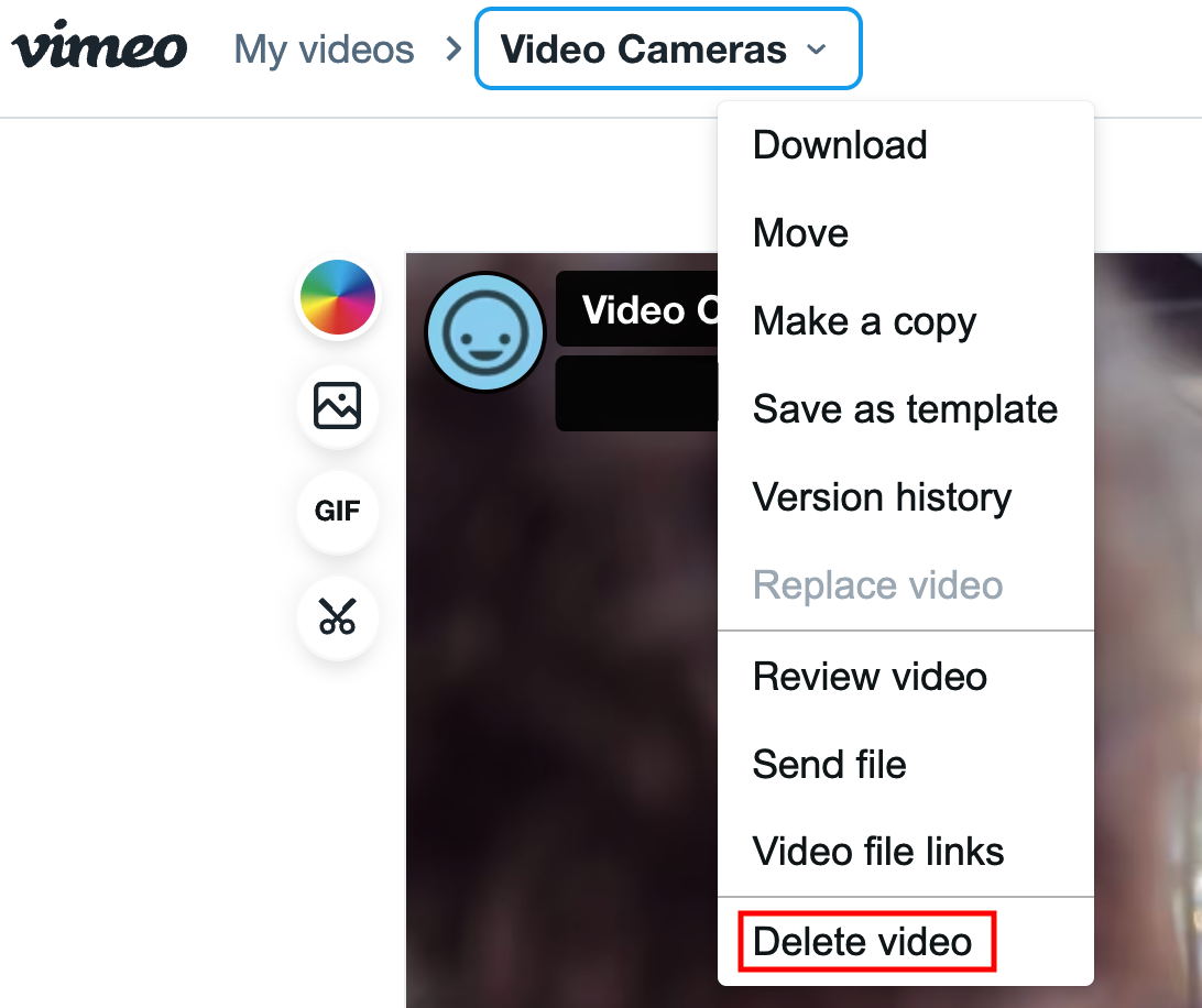 How to delete a video