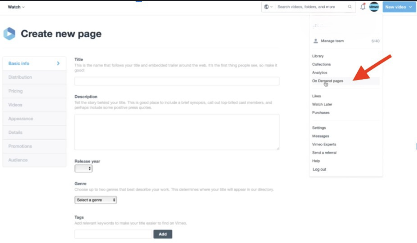 Add videos to your On Demand page – Vimeo Help Center