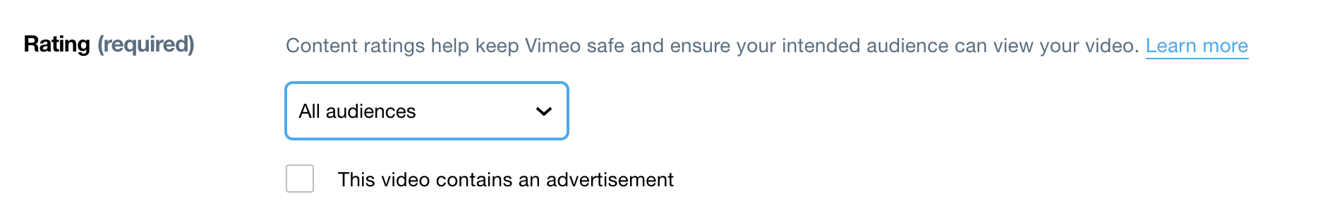 Content ratings – Vimeo Help Center