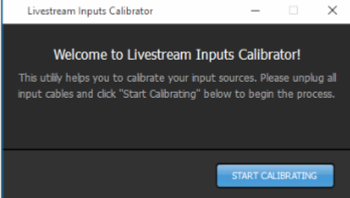 inputs calibrator welcome message with the option to start calibrating