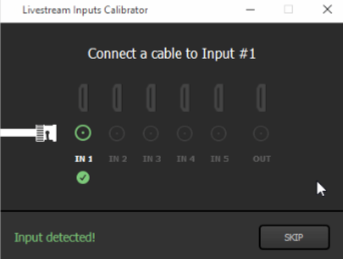 input 1 detected and donw calibrating