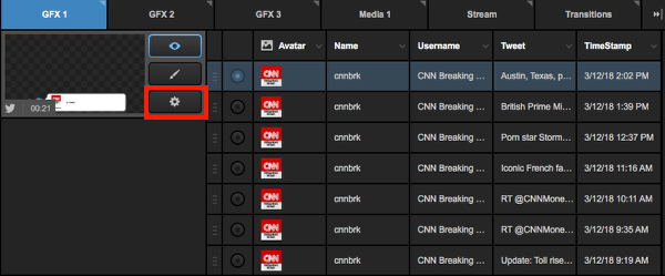 the graphics panel highlighting the twitter graphics layer settings button.