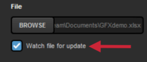 Layer settings, focused on a checkbox labeled 'watch file for update'