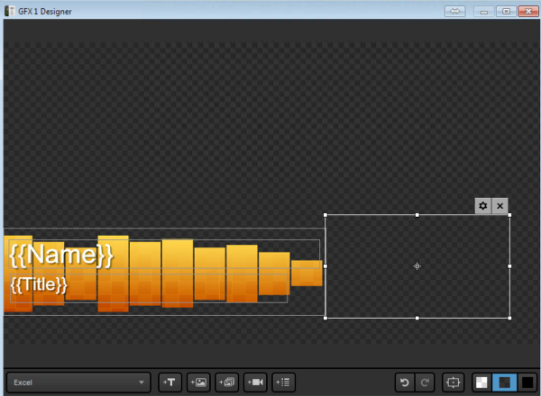 the graphic designer showing the data fields and other design elements