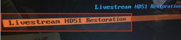 Studio hardware restoration menu option highlighted