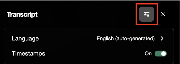 configurações de transcrição .png