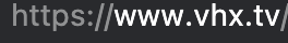 Screenshot showing an URL for Vimeo OTT  https://www.vhx.tv