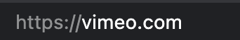 Screenshot einer URL, die https://vimeo.com anzeigt.