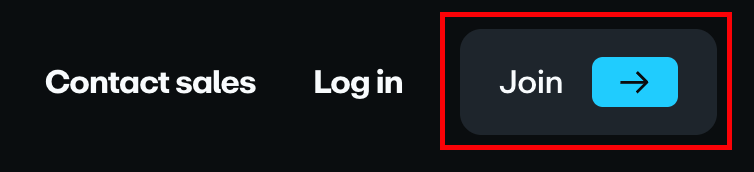 Top banner of the page with Join button highlighted